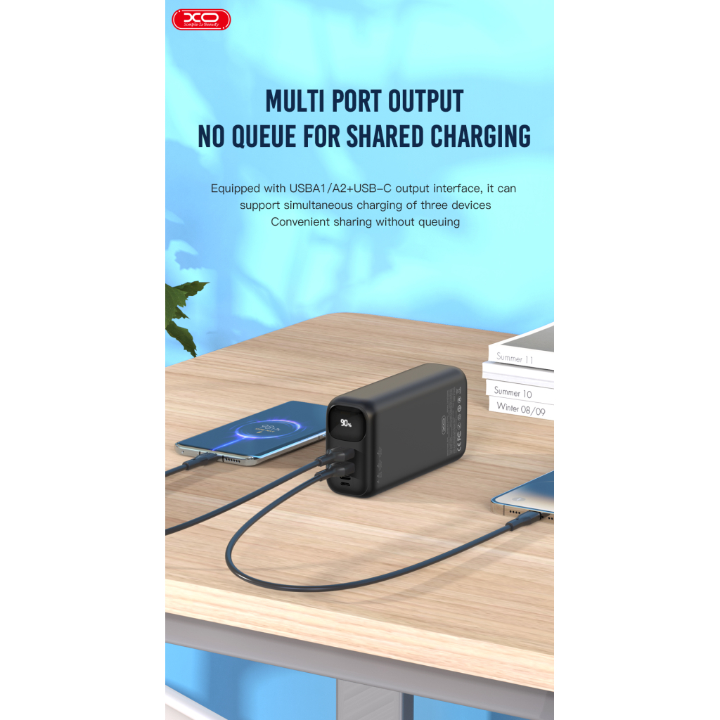 Батарея універсальна XO 30000mAh, PD/20W, QC/22.5W, black (PR200_Black) - зображення 7