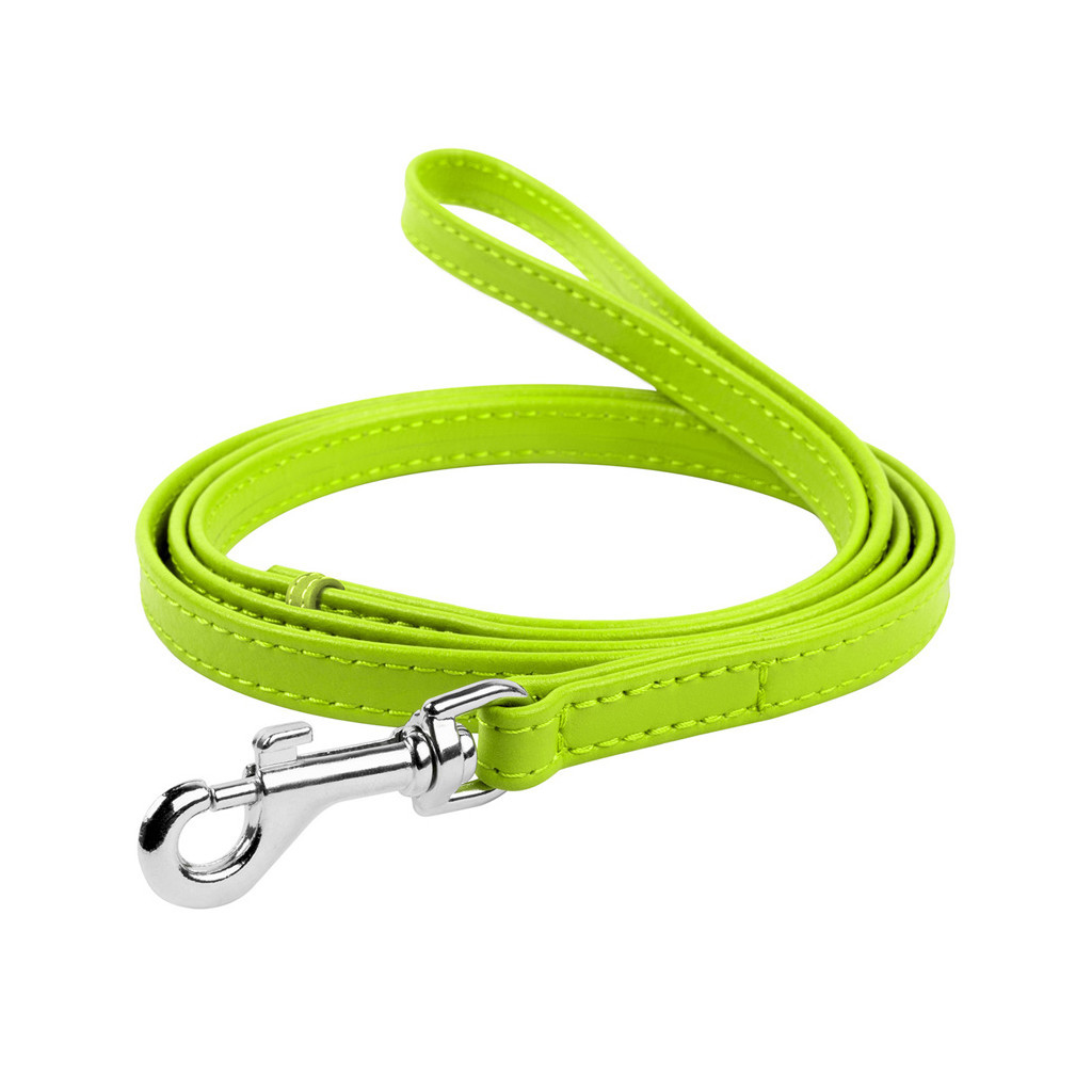 Повідець для собак WAUDOG Glamour шкіряний XXS салатовий (33705) - зображення 1