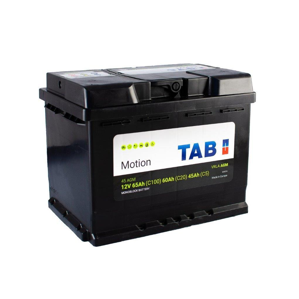 Акумулятор автомобільний TAB 65Ah/60Ah/45Ah 12V Motion AGM (172 060) - зображення 2