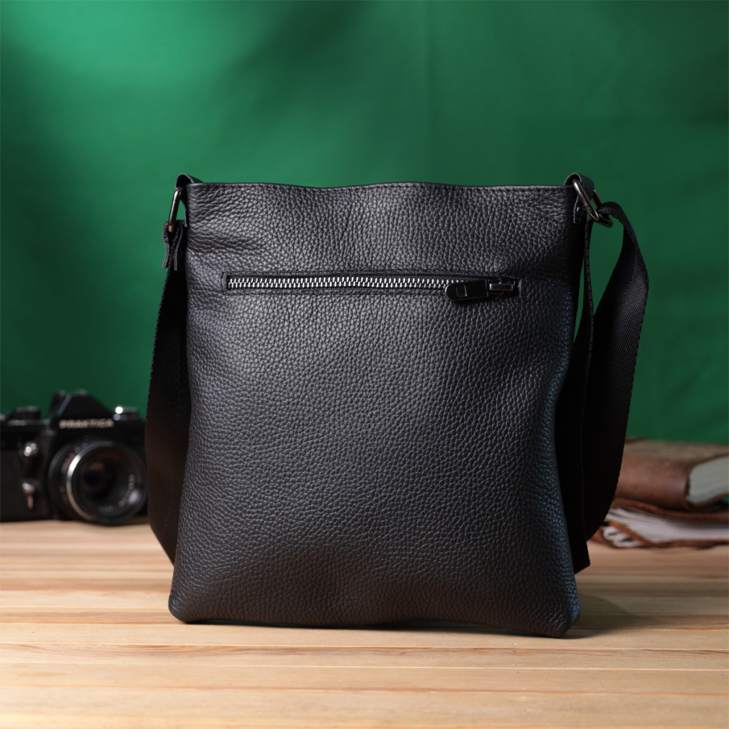 Сумка Shvigel Через плече з натуральної шкіри Чорна (22850) - зображення 10