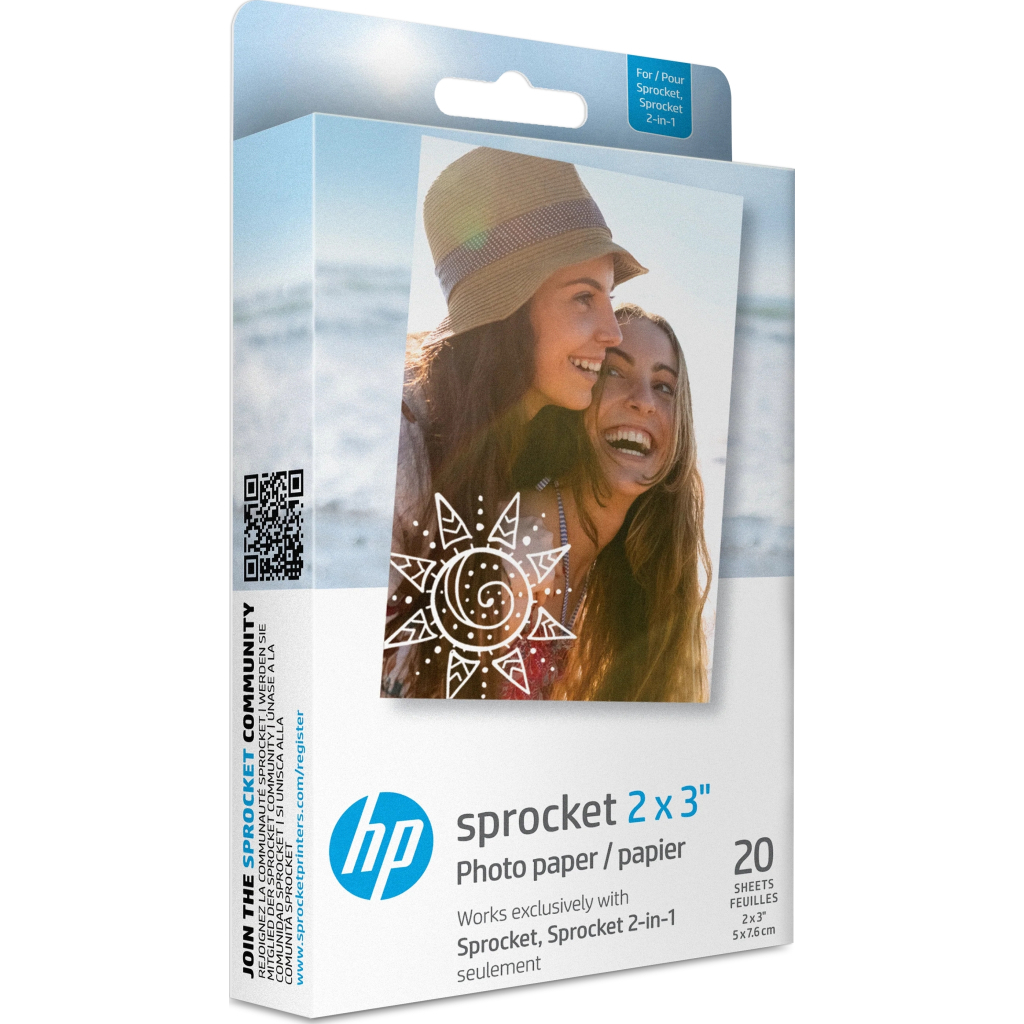 Фотопапір HP Zink для Sprocket 2"x3", glossy, self-adhesive, 20sh (HPIZ2X320) - зображення 1
