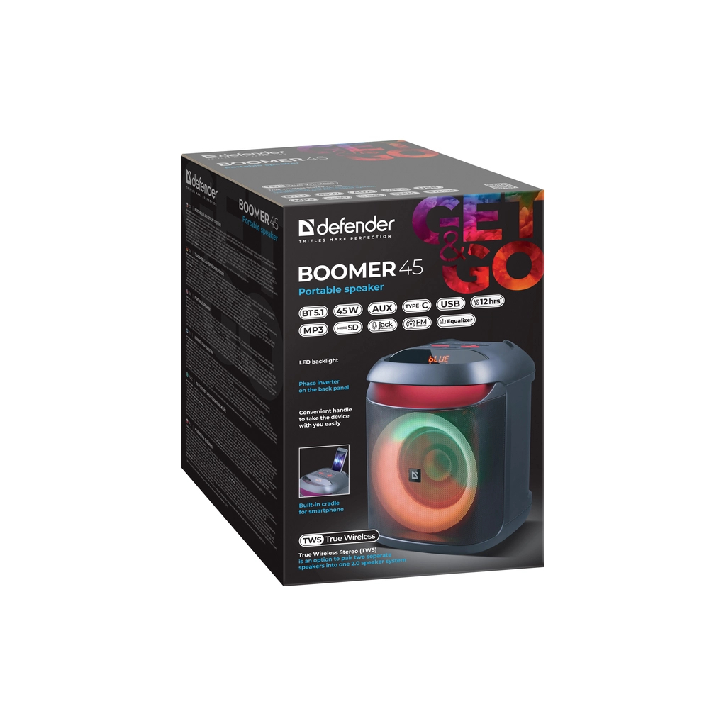 Акустична система Defender Boomer 45 Bluetooth Black (65245) - зображення 9