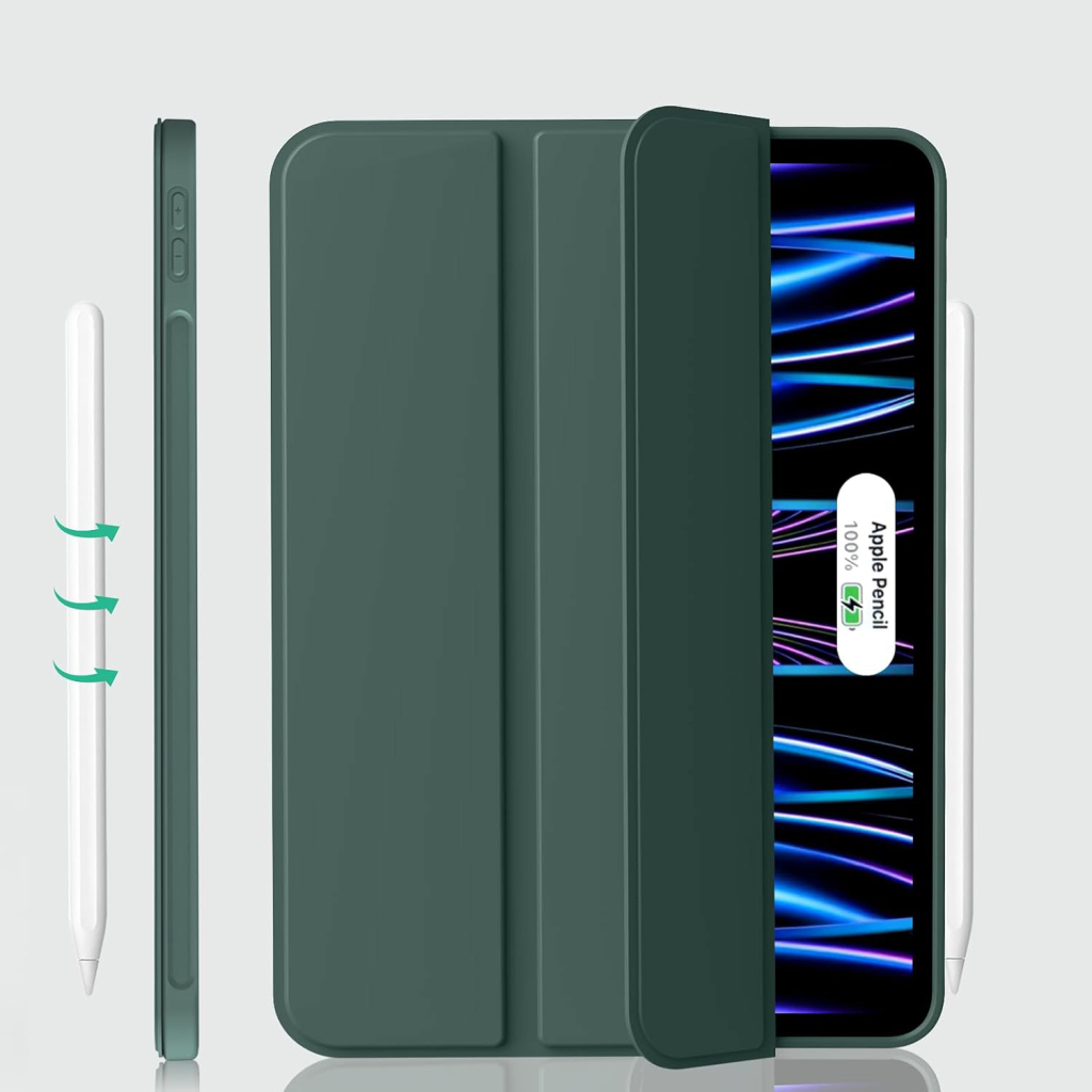 Чохол до планшета BeCover Tri Fold Soft TPU Silicone Apple iPad Pro 11" M4 2024 Dark Green (711746) - зображення 3