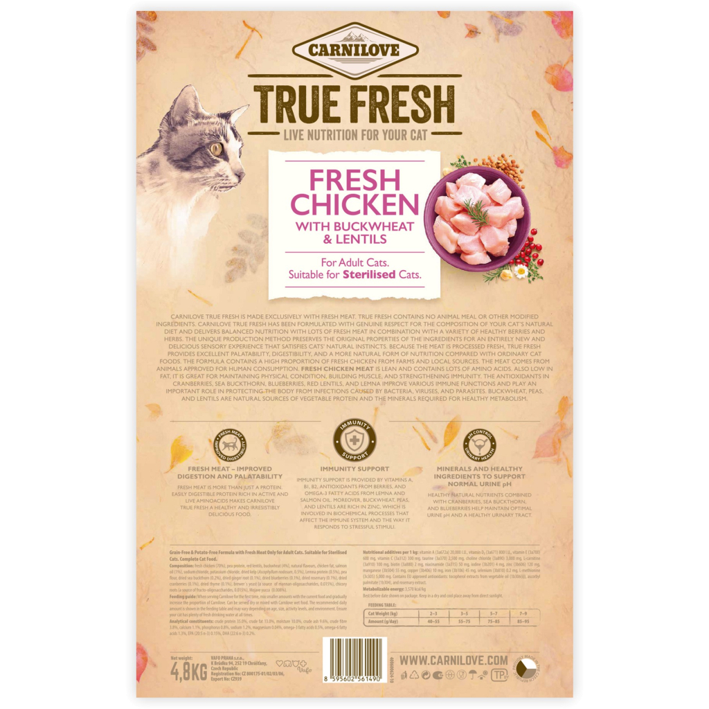 Сухий корм для кішок Carnilove True Fresh Cat Chicken 4.8 кг (8595602561490) - зображення 2