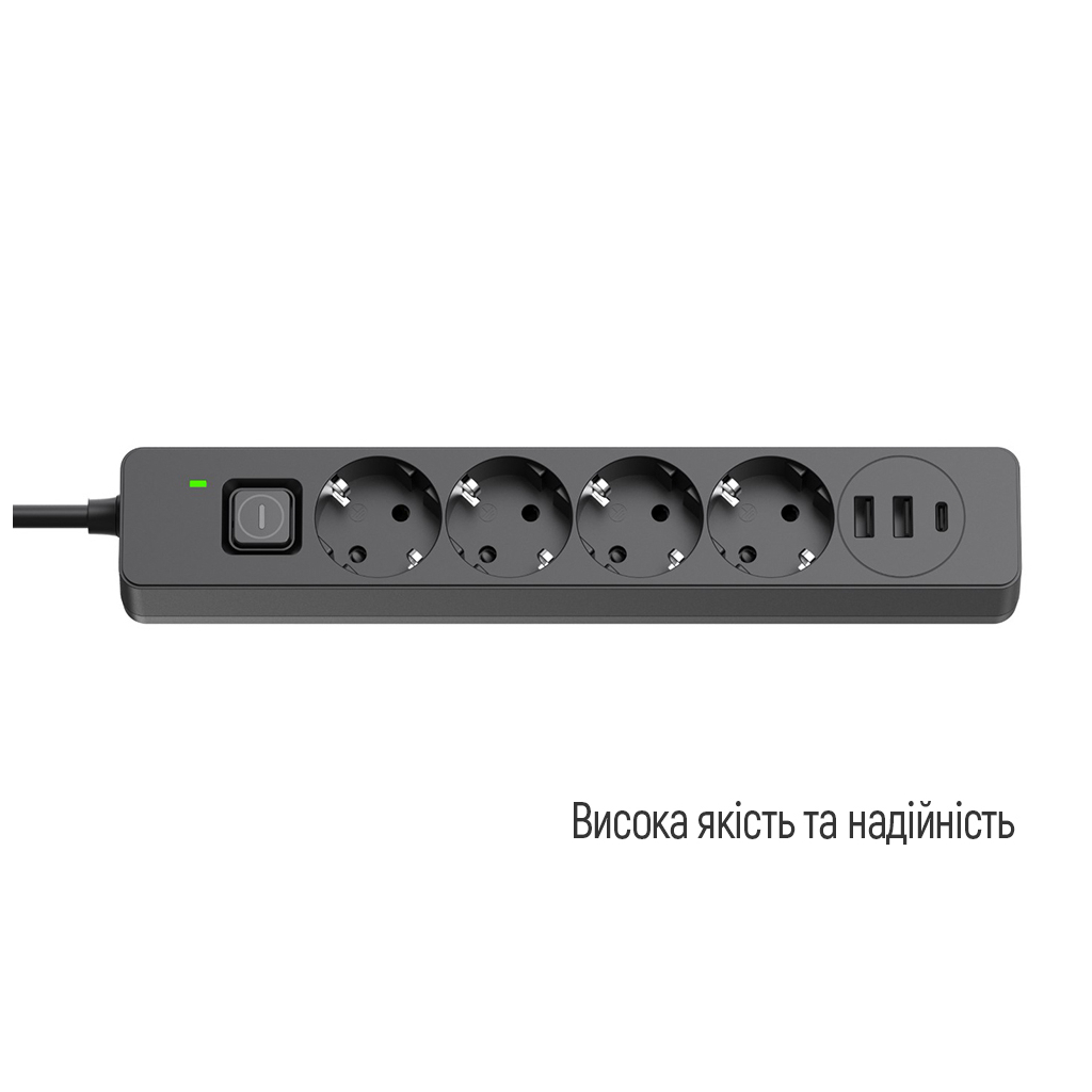 Мережевий фільтр живлення ColorWay CW-CHE435PDB, 4 розетки/3USB 5M (CW-CHE435PDB) - picture 6