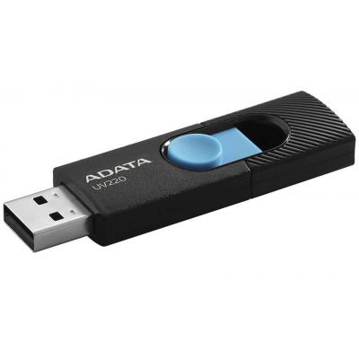 USB флеш накопичувач ADATA 16GB UV220 Black/Blue USB 2.0 (AUV220-16G-RBKBL) - зображення 2