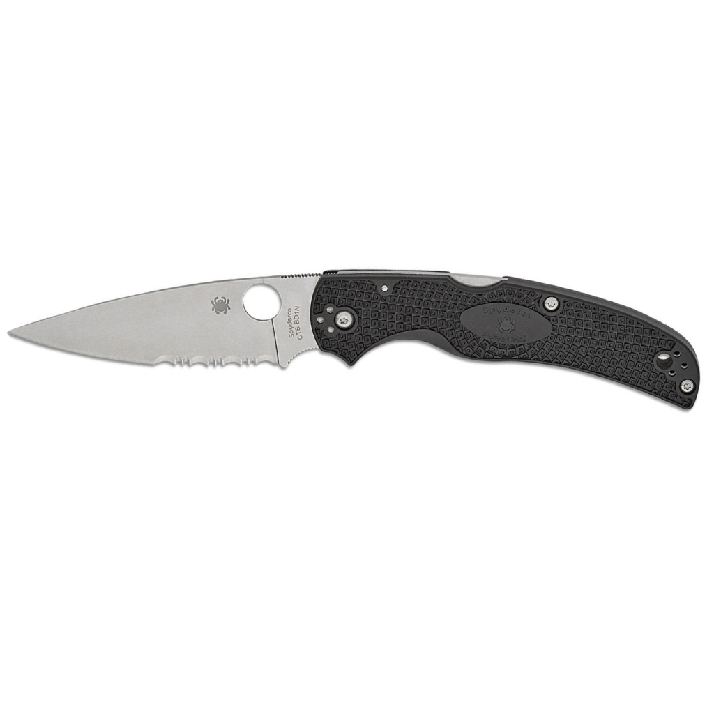 Ніж Spyderco Native Chief Satin BD1N Serrated Black FRN (C244PSBK) - зображення 1