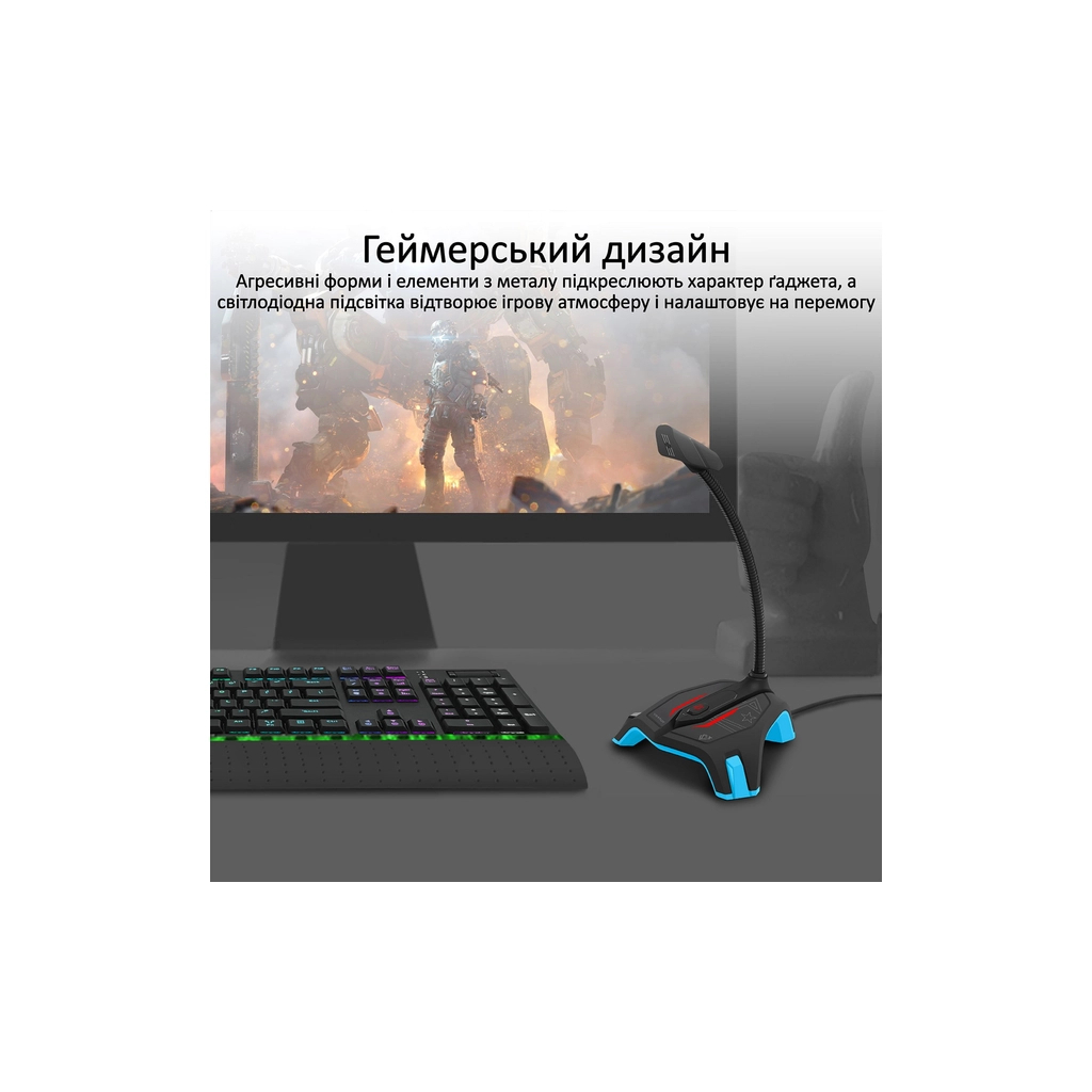 Мікрофон Vertux Streamer-2 LED USB Blue (streamer-2.blue) - зображення 3