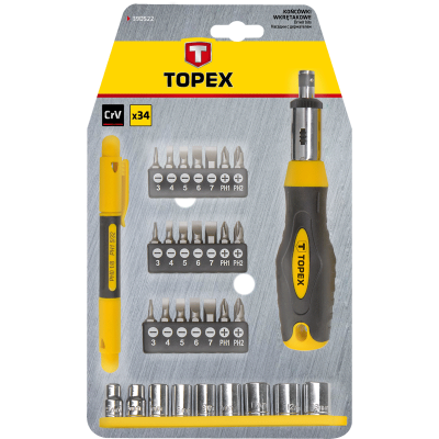 Набір викруток Topex насадок с держателем Cr-V (39D522) - зображення 4