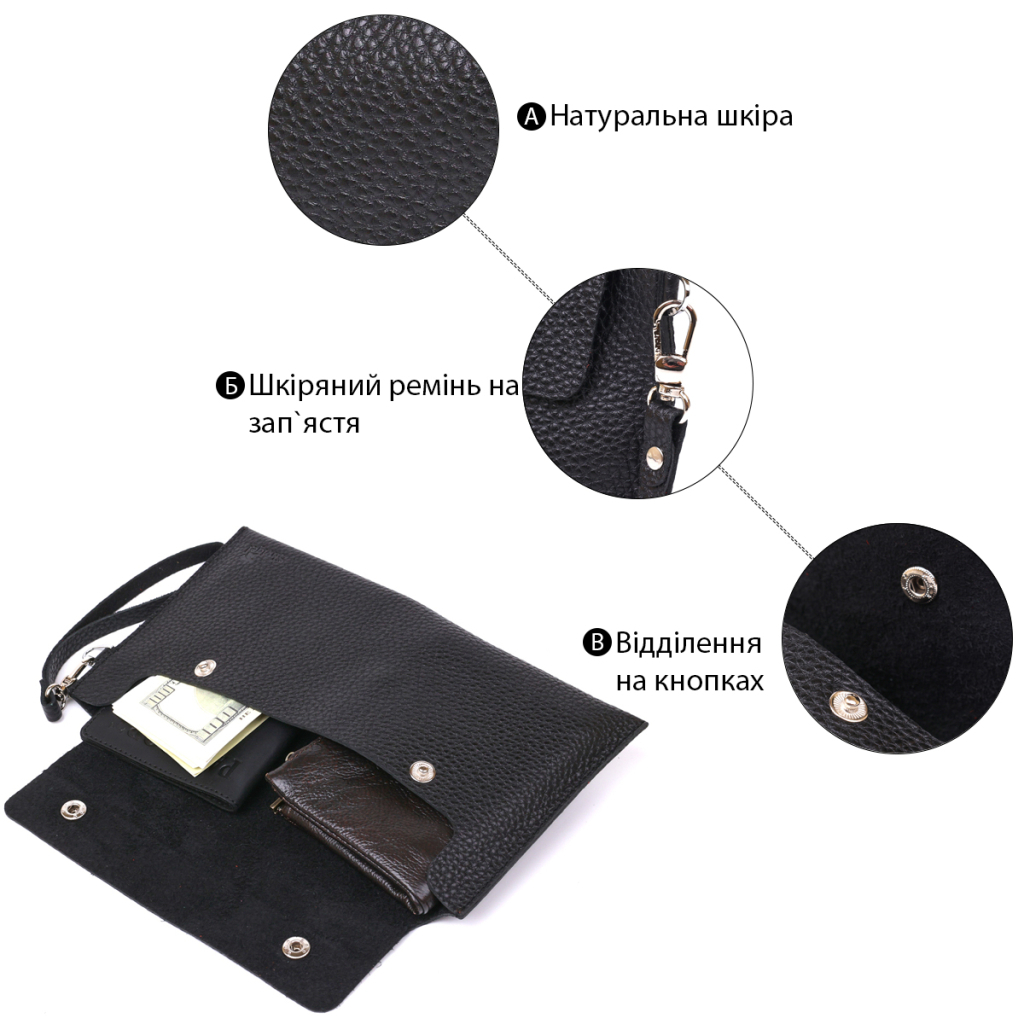 Косметичка Shvigel Шкіряна тревел Чорна (16416) - зображення 5