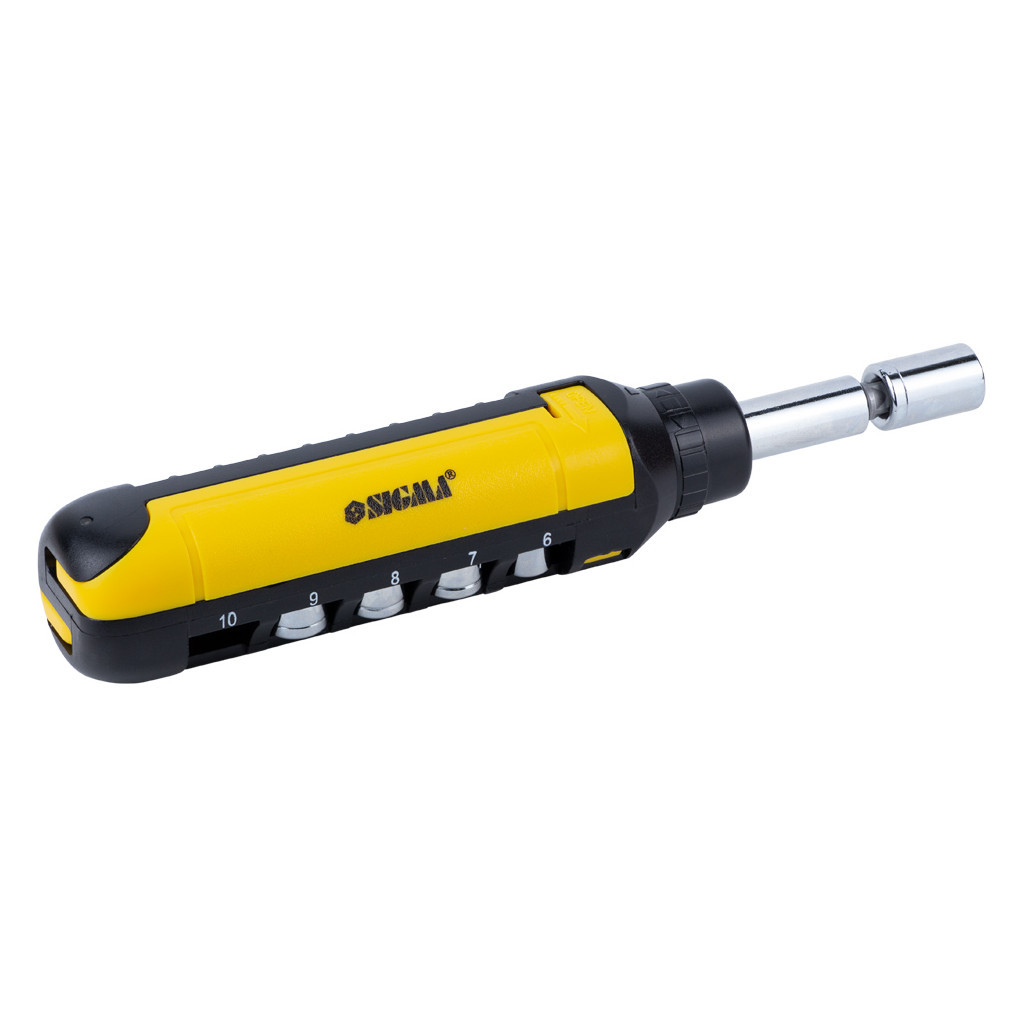 Набір викруток Sigma з реверсом + насадки торцеві та біти 1/4" 13шт CrV (4001931) - зображення 6