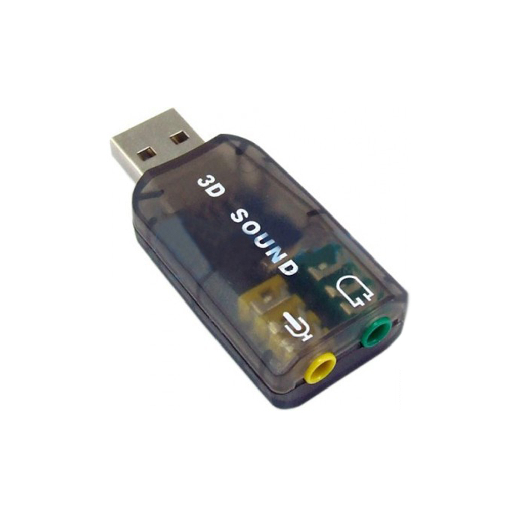 Звукова плата Dynamode USB 6(5.1) 3D RTL dark gray (USB-SOUNDCARD2.0 black) - изображение 1