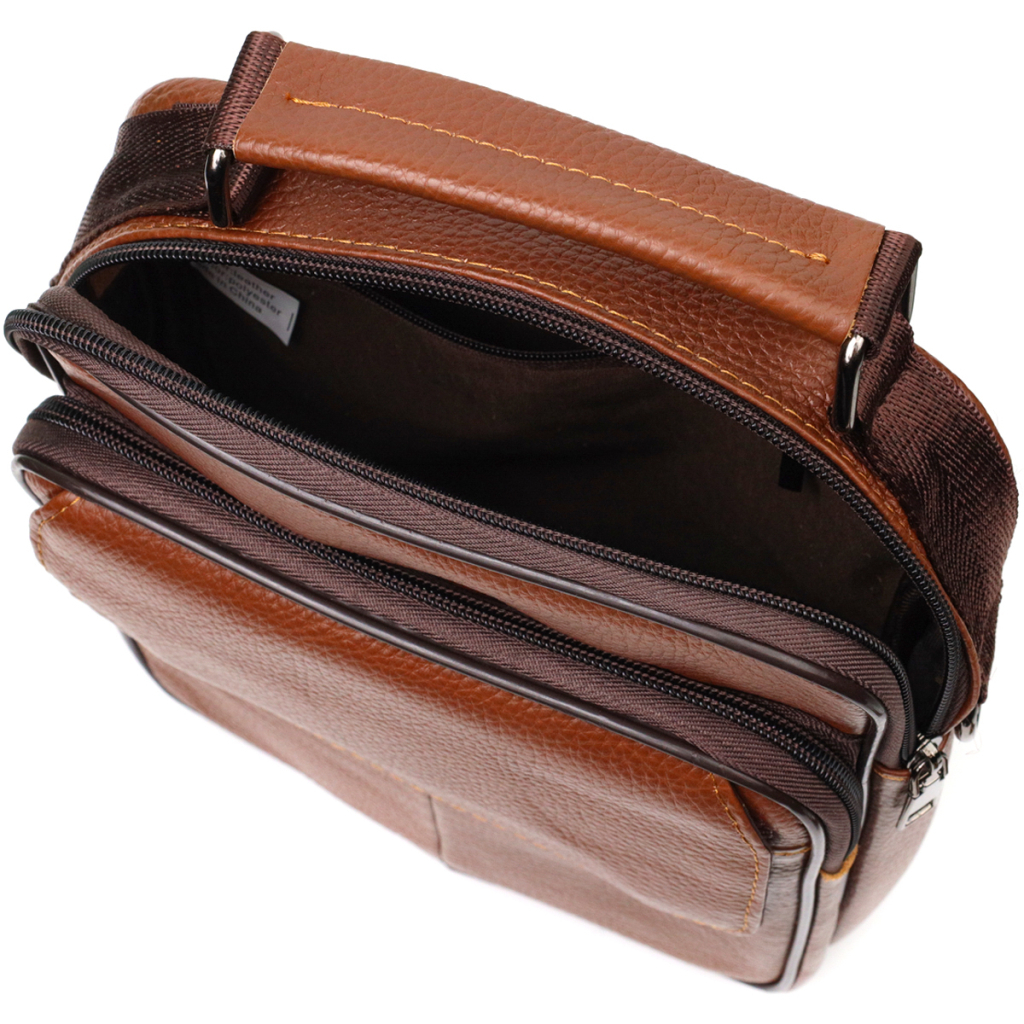 Сумка Vintage Месенджер з натуральної шкіри Світло-коричнева (21951) - зображення 6