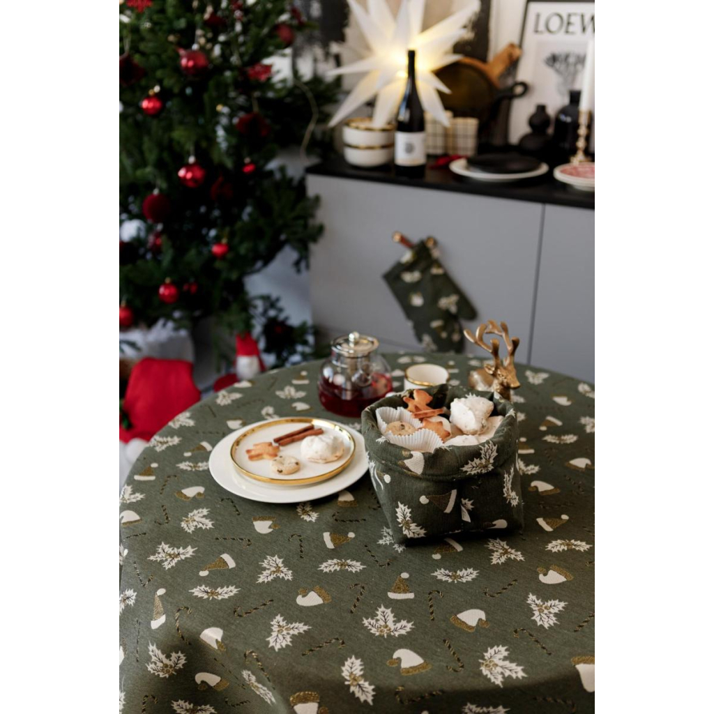 Скатертина Прованс Шапочки на зеленому Dх136 см (036866) - зображення 6