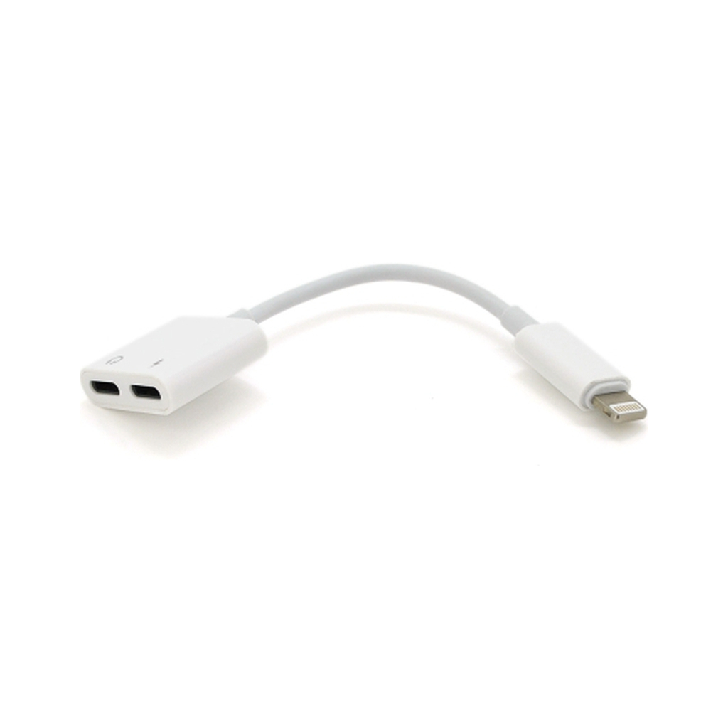 Перехідник Lightning M to 2xLightning F 0.05m white Voltronic (J008/2L) - зображення 1