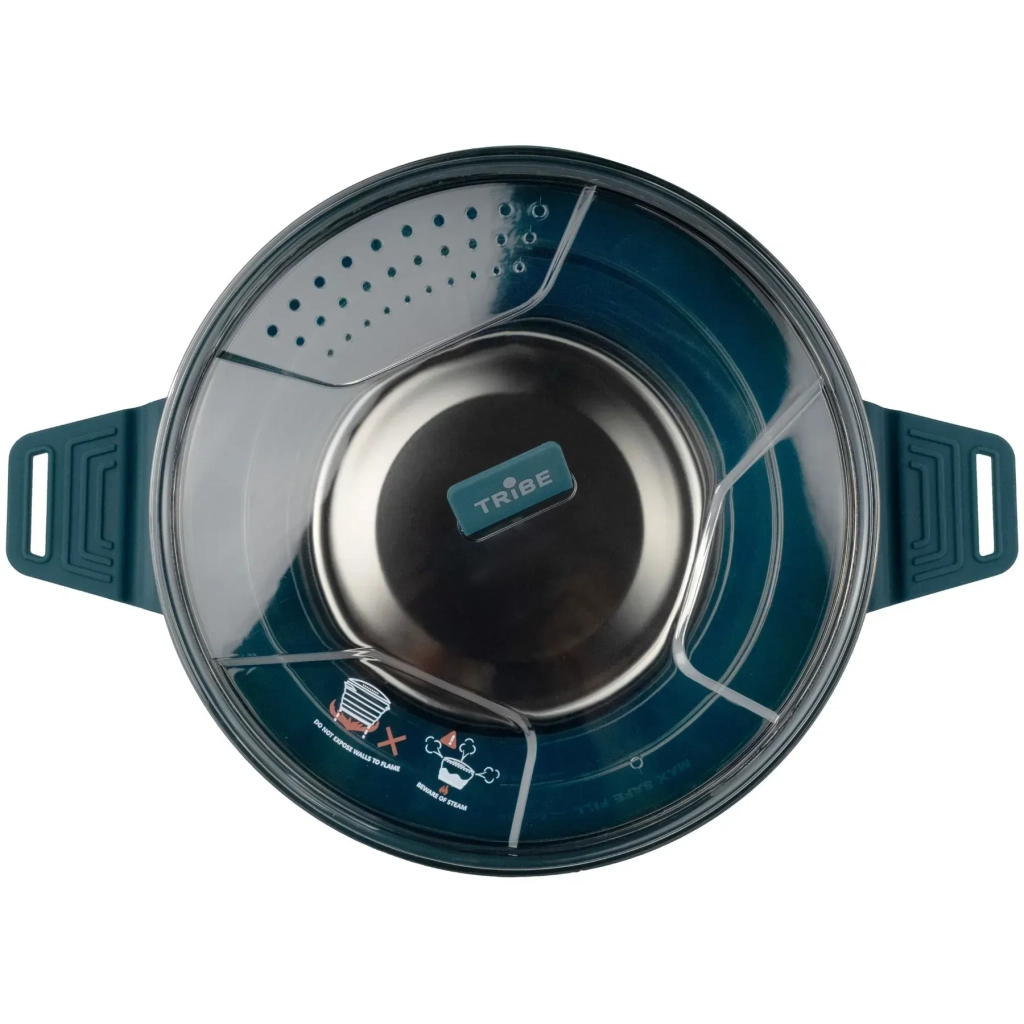 Котел туристичний Tribe Collapsible Pot 2,5 л силіконовий ocean (T-FF-0025-ocean) - зображення 4