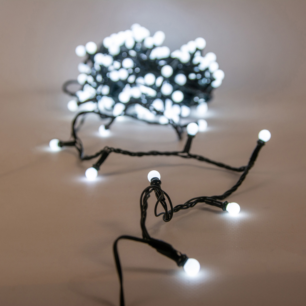 Гірлянда Chomik Кульки-змійка 200 LED 16 м, холодний білий, IP44, від мережі (5900779880153) - зображення 4