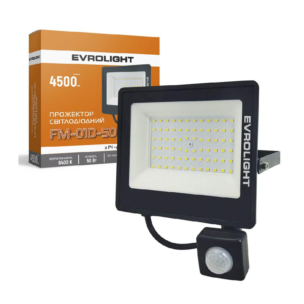 Прожектор EVROLIGHT FM-01D-50 50W 6400К - зображення 1