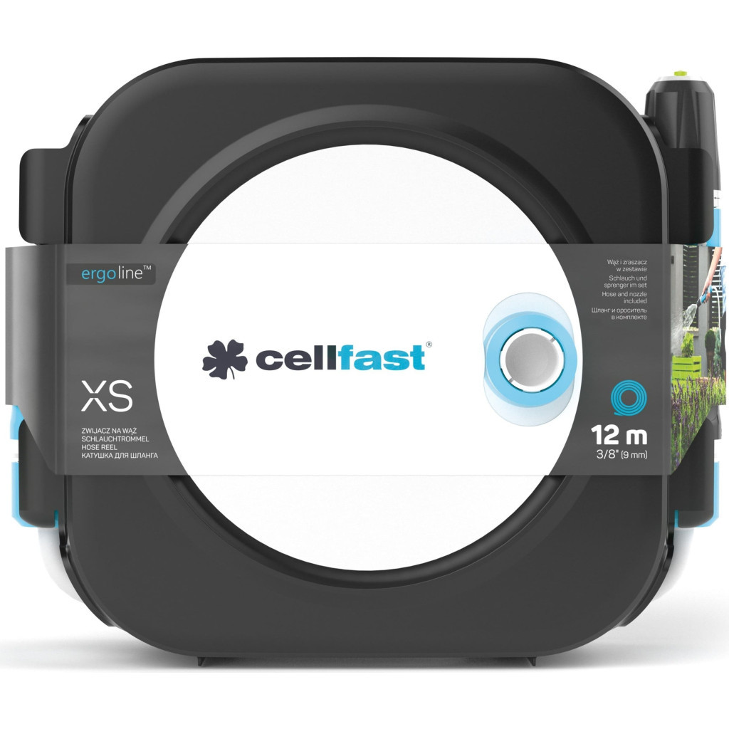Шланг для поливу Cellfast на катушці ERGO XS, 10+2м, шланга 3/8", комплект конекторів та зрошувач ERGO (55-400) - изображение 8