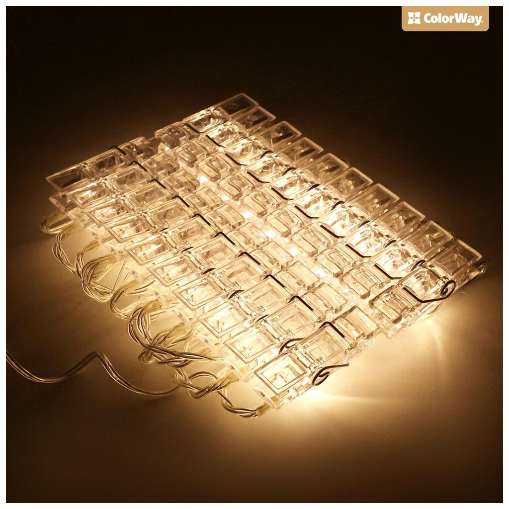 Гірлянда ColorWay 40 LED, 4.2м, з прищіпками (CW-LCP-40L42B) - зображення 6