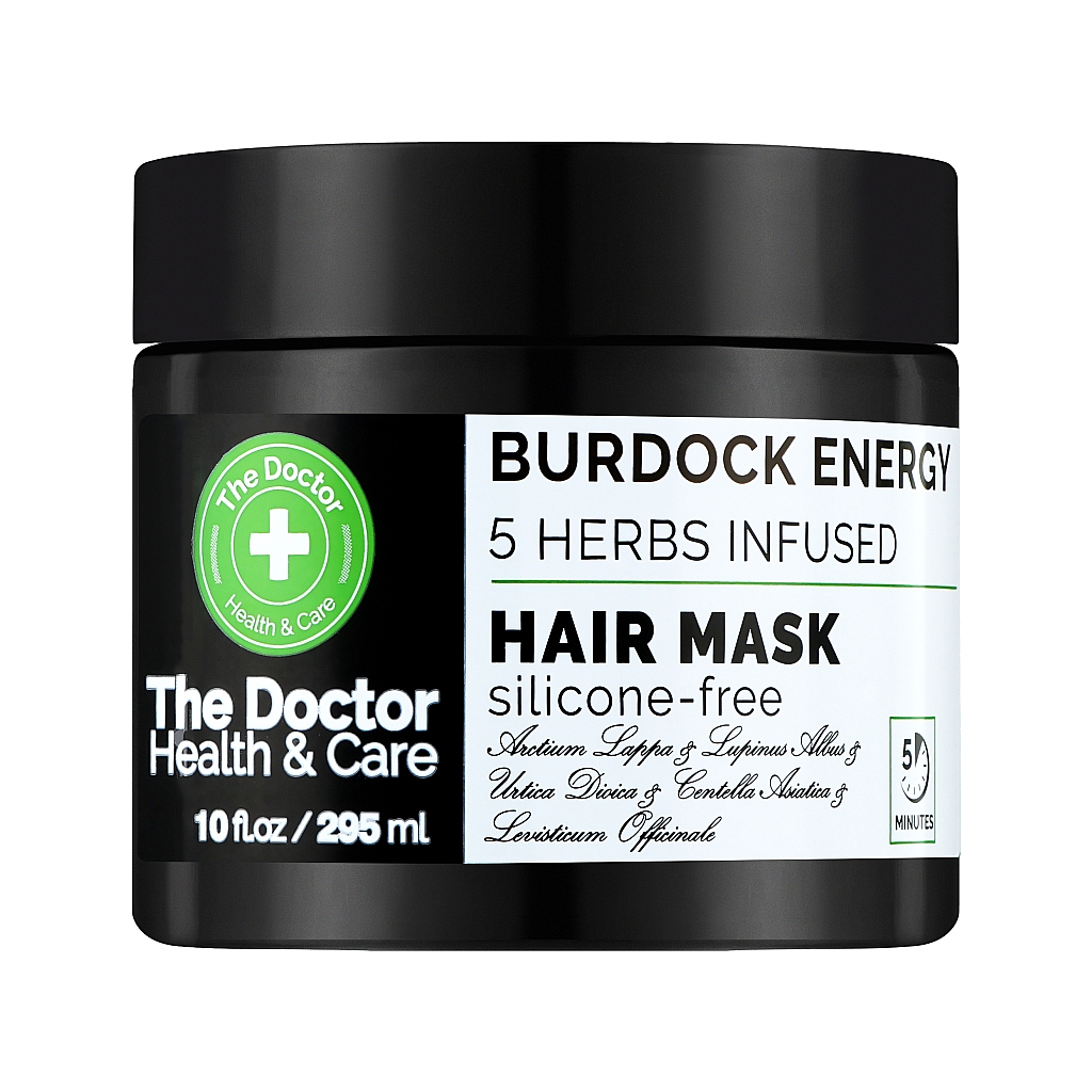 Маска для волосся The Doctor Health & Care Burdock Energy 5 Herbs Infused Реп'яхова сила 295 мл (8588006042542) - изображение 1
