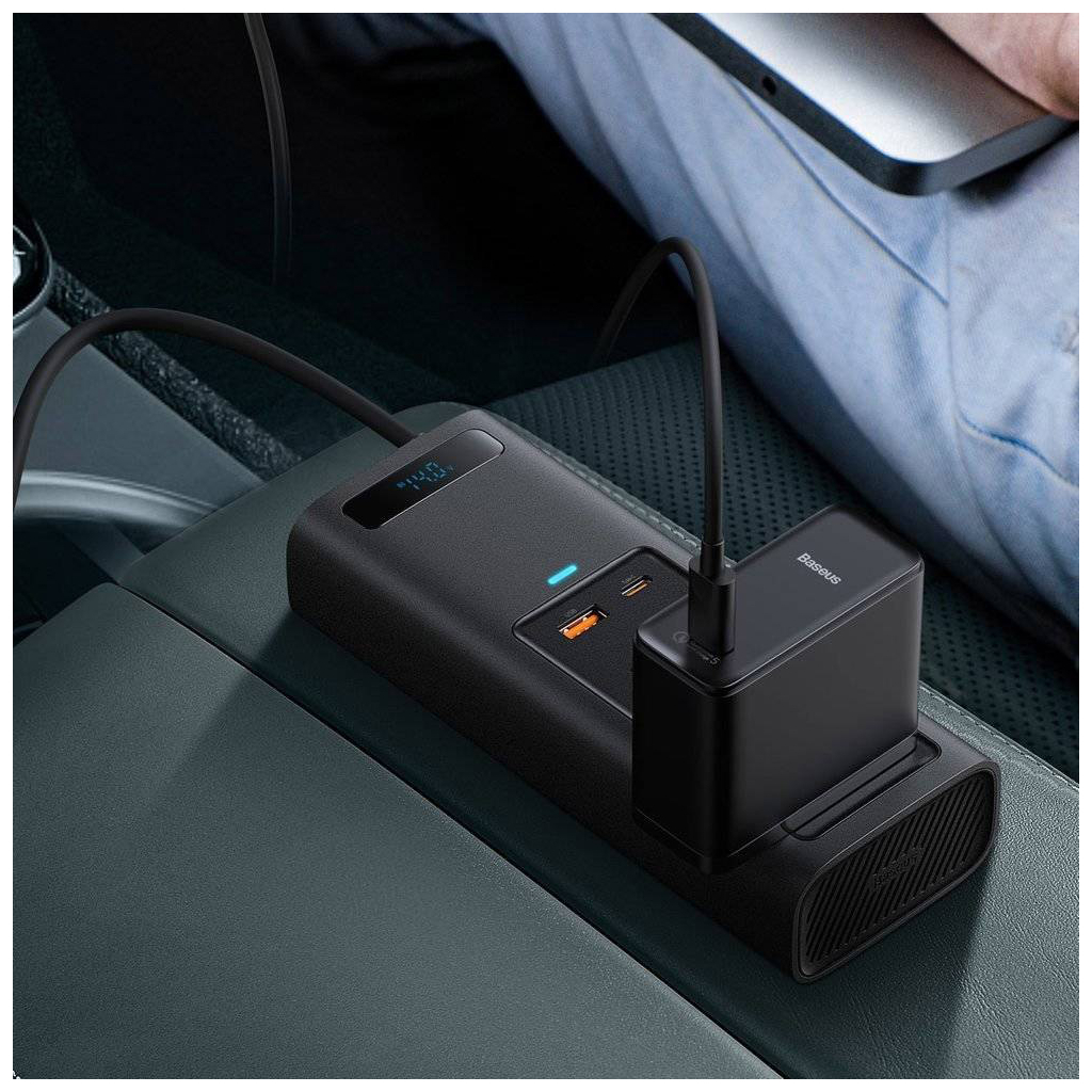 Автомобільний інвертор 12V/220V 150W In-car Inverter, USB, Type-C, 0.4m Baseus (CRNBQ-A01) - зображення 10