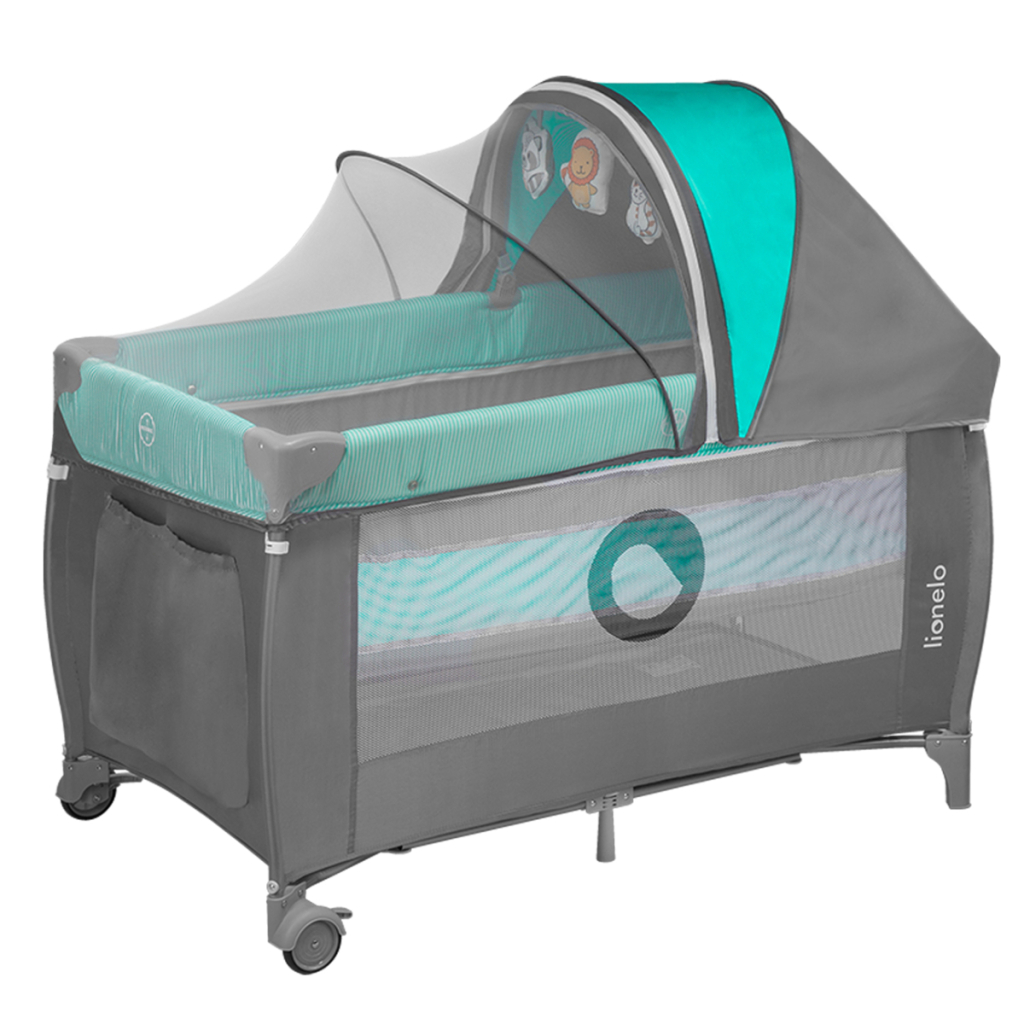 Дитячий манеж Lionelo Sven Plus Turquoise-grey (LO-SVEN PLUS TURQUOISE GREY) - зображення 2