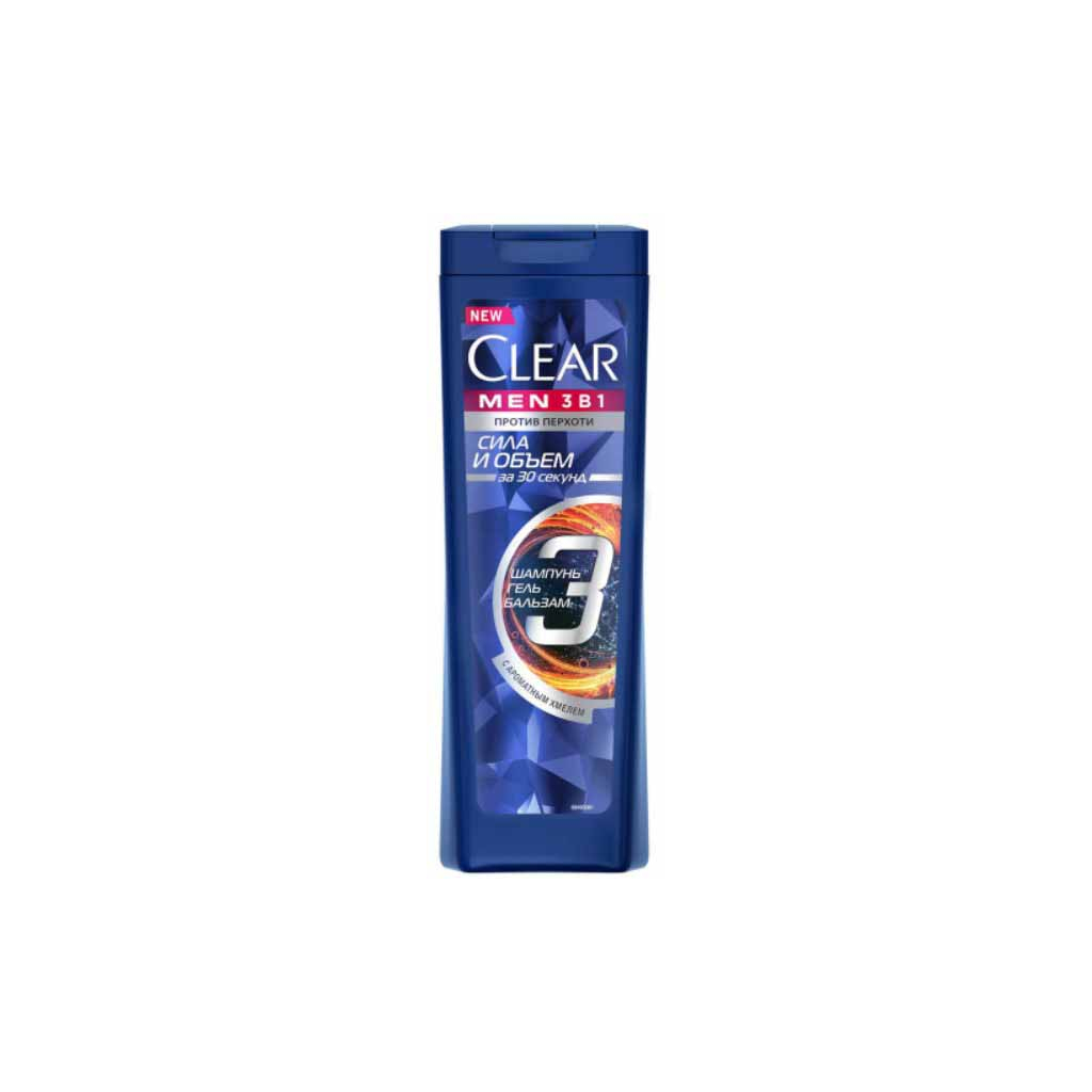Шампунь Clear 3 в 1 Сила та об'єм 400 мл (8714100890745) - зображення 1