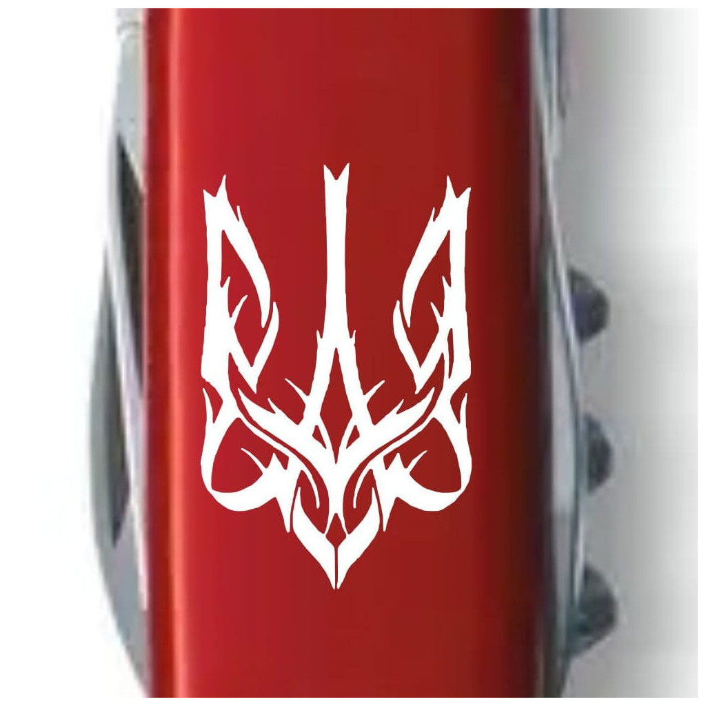 Ніж Victorinox Spartan Ukraine 91 мм Червоний Тризуб готичний білий (1.3603_T0630u) - зображення 3