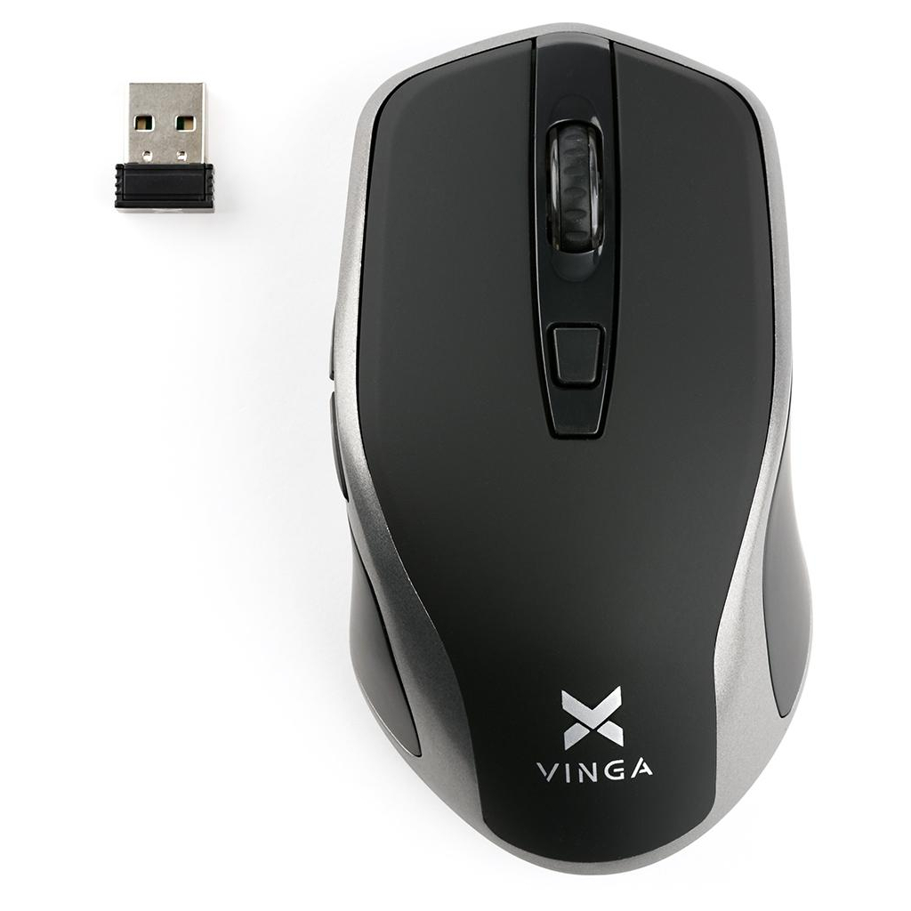 Мишка Vinga MSW-909 Silent black-grey - зображення 1