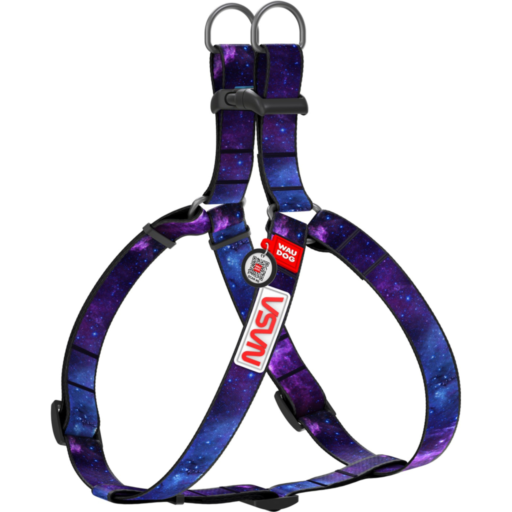 Шлея для собак WAUDOG Nylon з QR-паспортом "NASA21" L (4802-0148) - зображення 1