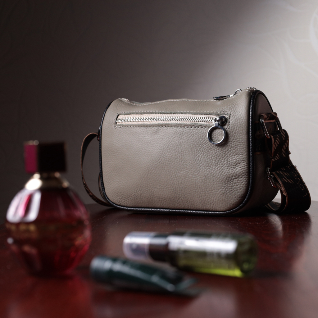 Сумка Vintage Жіноча з вишивкою на лицьовій стороні з натуральної шкіри Сіра (22626) - зображення 12