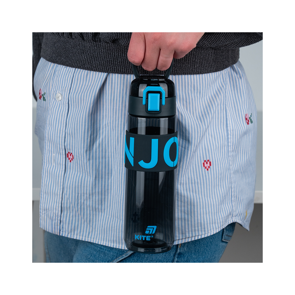 Пляшка для води Kite 680 мл чорно-блакитна (K25-1233-2) - зображення 6