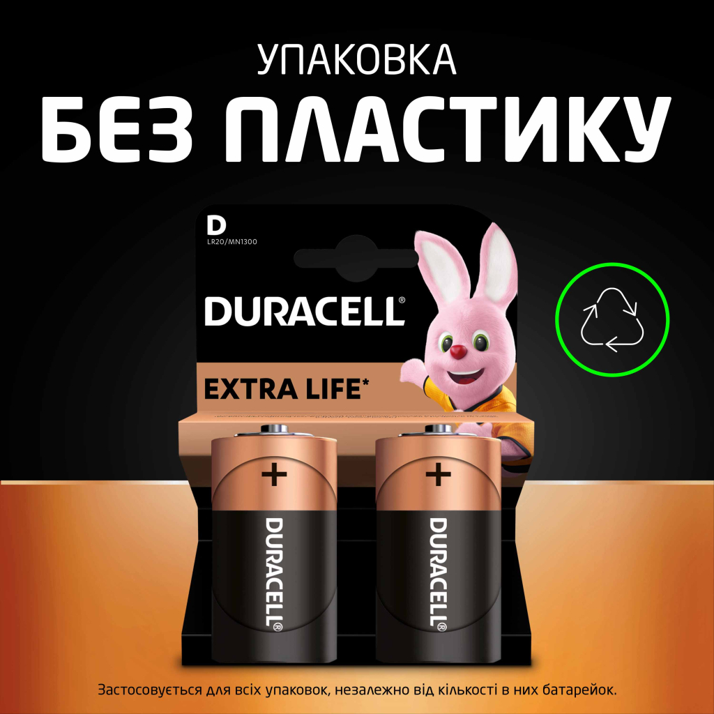 Батарейка Duracell D LR20 лужна 2шт. в упаковці (81545439/5005987/5014435) - зображення 7