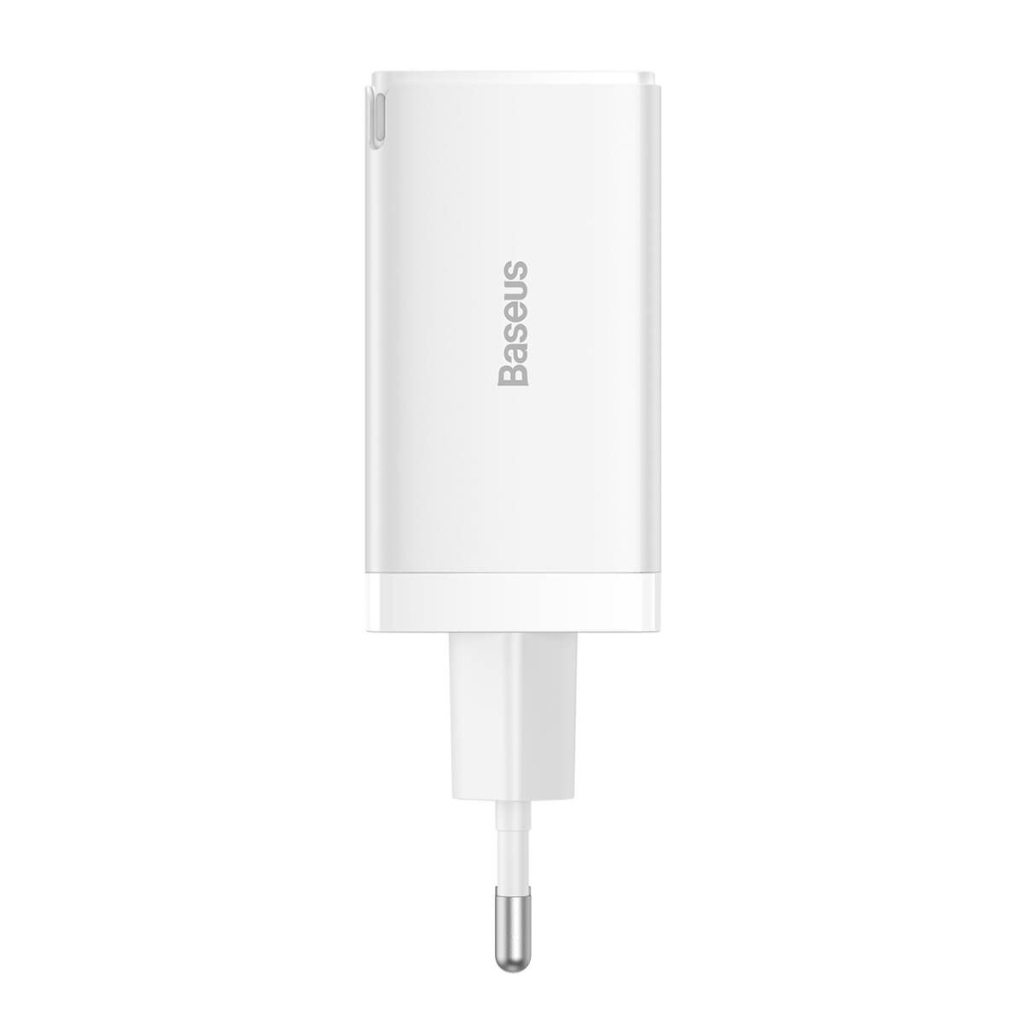 Зарядний пристрій Baseus 2xUSB-C 65W + 1xUSB GaN + cable USB-C to USB-C 100W 1.0m white (CCGP120202) - зображення 5
