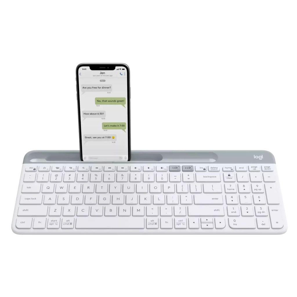 Клавіатура Logitech K580 Slim Multi-Device Bluetooth UA Off-White (920-010623) - зображення 1