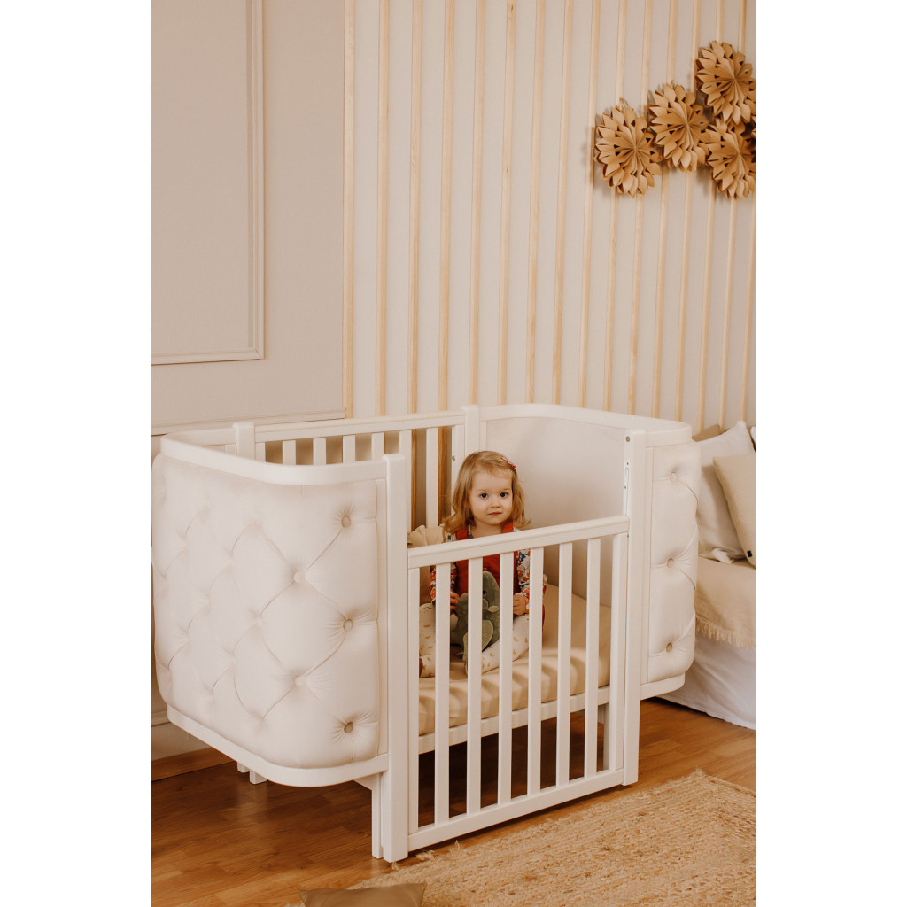 Ліжечко Angelo Luna гудзики айворі (велюр) 120х60 (12014) - зображення 3