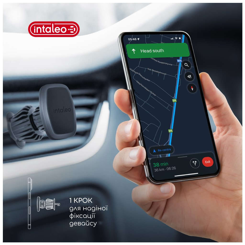 Універсальний автотримач Intaleo CM05GG 6xN52 Black (1283126576003) - зображення 6