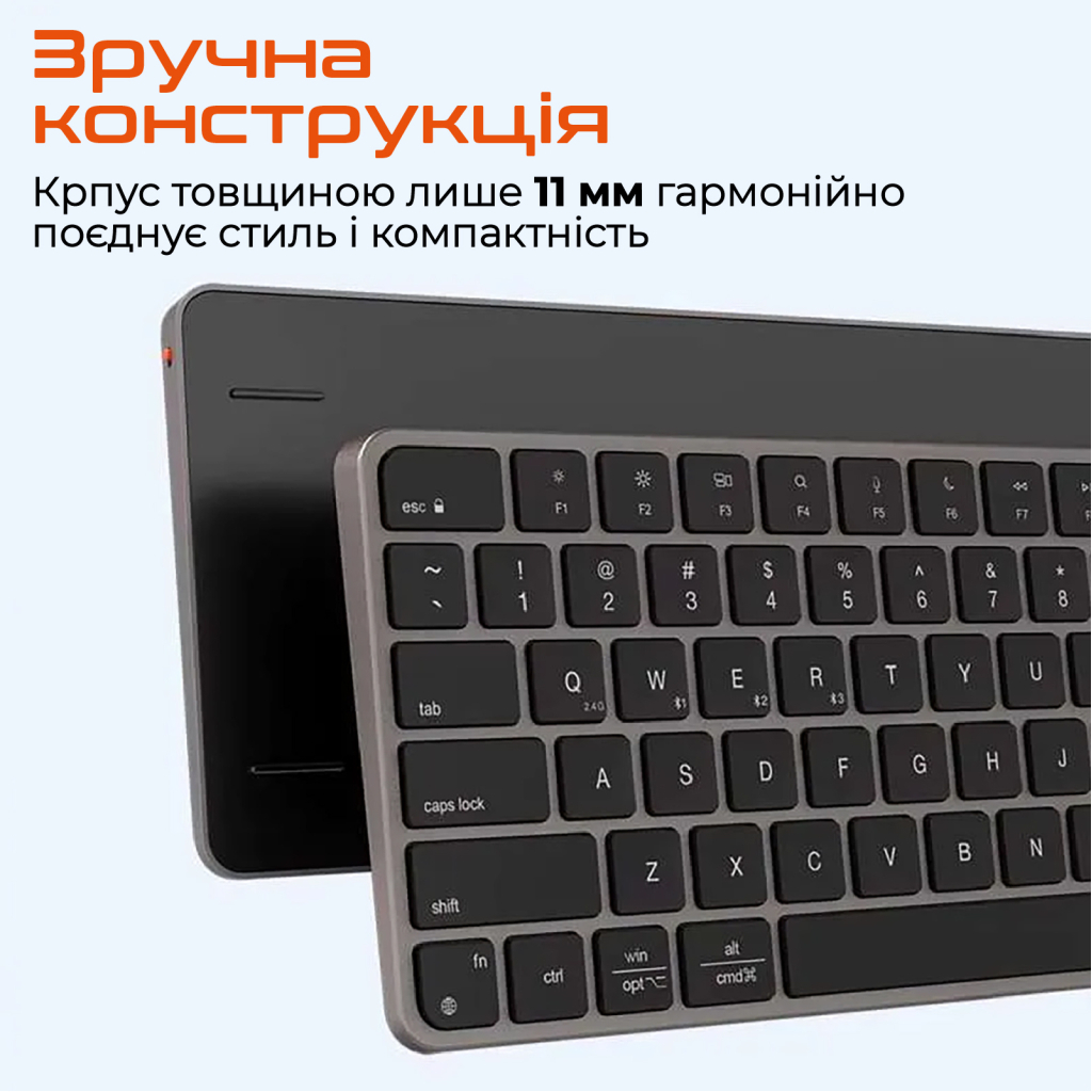 Клавіатура Meetion K210 Bluetooth/Wireless Black (MT-K210MW-A-RUA) - зображення 6
