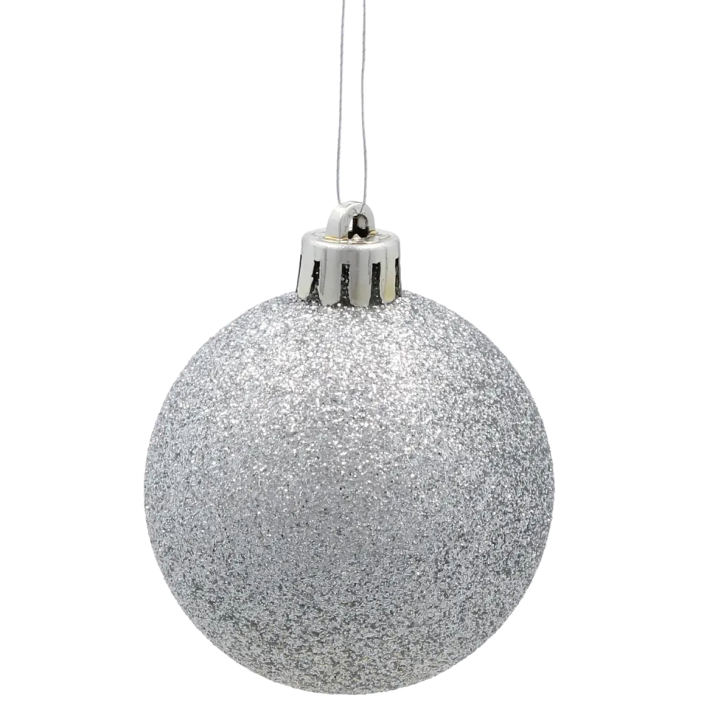 Ялинкова іграшка Chomik пластикові кульки 20 шт, 5см, сріблясті (5900779893801_3) - зображення 5