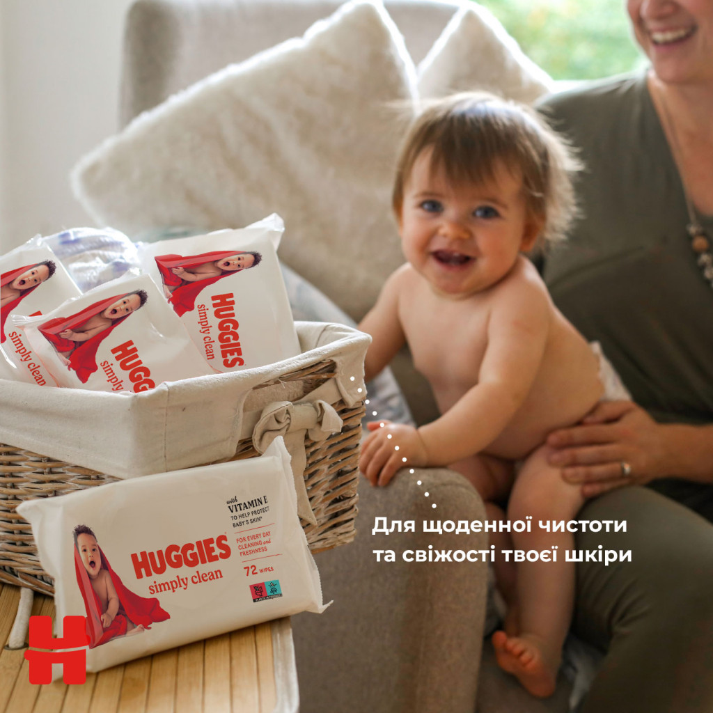 Дитячі вологі серветки Huggies Simply Clean 72 шт (5029053582238) - зображення 9