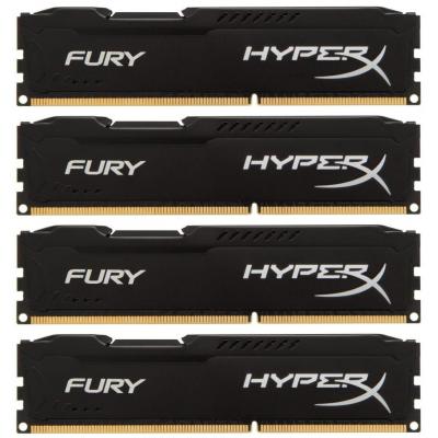 Модуль пам'яті для комп'ютера DDR4 64GB (4x16GB) 2933 MHz HyperX FURY Black Kingston Fury (ex.HyperX) (HX429C17FBK4/64) - зображення 1