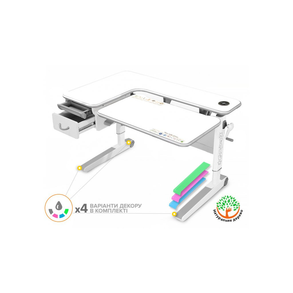 Парта Mealux Woodville Multicolor W Energy (BD-850 W/MC Energy) - зображення 2