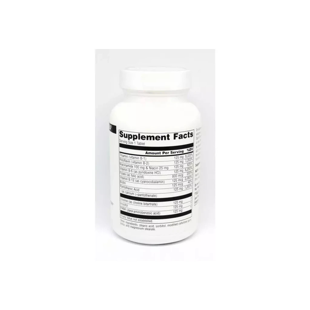 Вітамін Source Naturals Комплекс Вітамінів Групи B 125мг, 60 таблеток (SN0425) - зображення 2