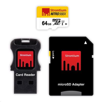 Карта пам'яті Strontium Flash 64GB microSDXC Class10 USH-I 566X (SRN64GTFU1C) - зображення 1