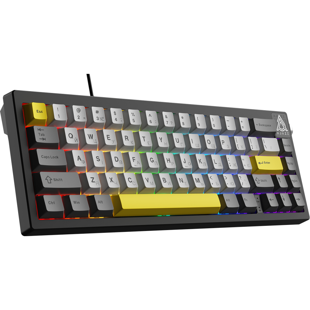 Клавіатура Ajazz AK650 Moon Yellow Switch USB UA Black/Grey/Yellow (AK650-MY-GWY) - изображение 3
