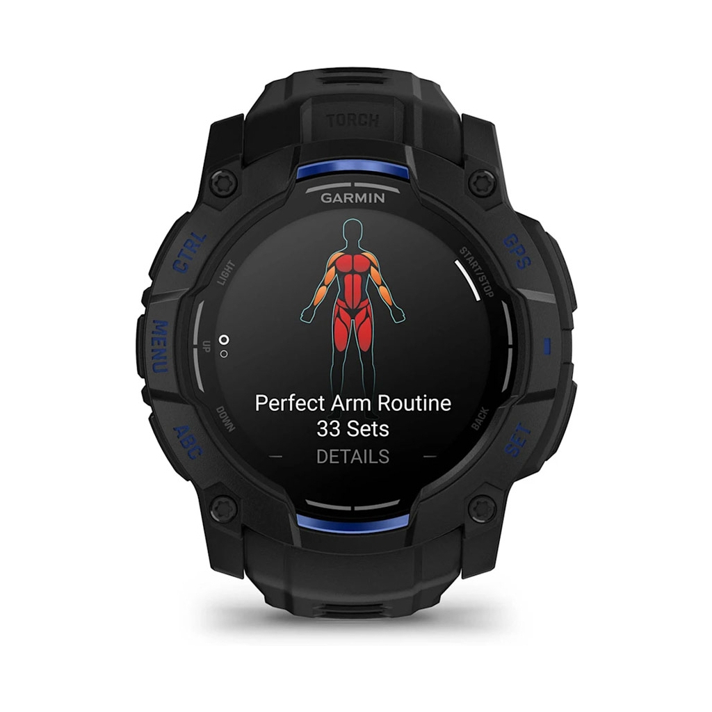 Смарт-годинник Garmin Instinct 3, 50mm, AMOLED, Black with Bolt Blue Accents, GPS смарт-годинник (010-03020-03) - зображення 7