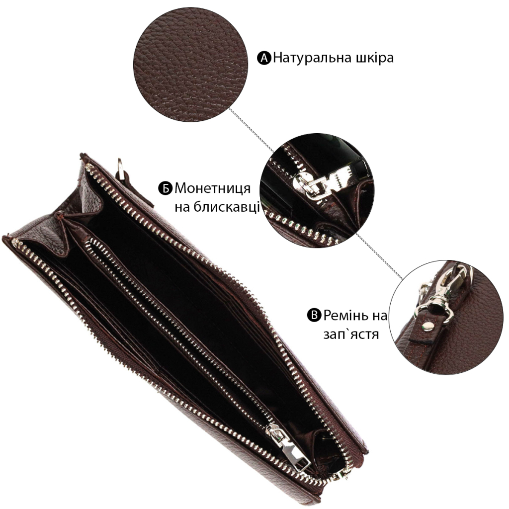 Гаманець Bond Accessories З натуральної шкіри флотар Коричнева (22051) - зображення 4