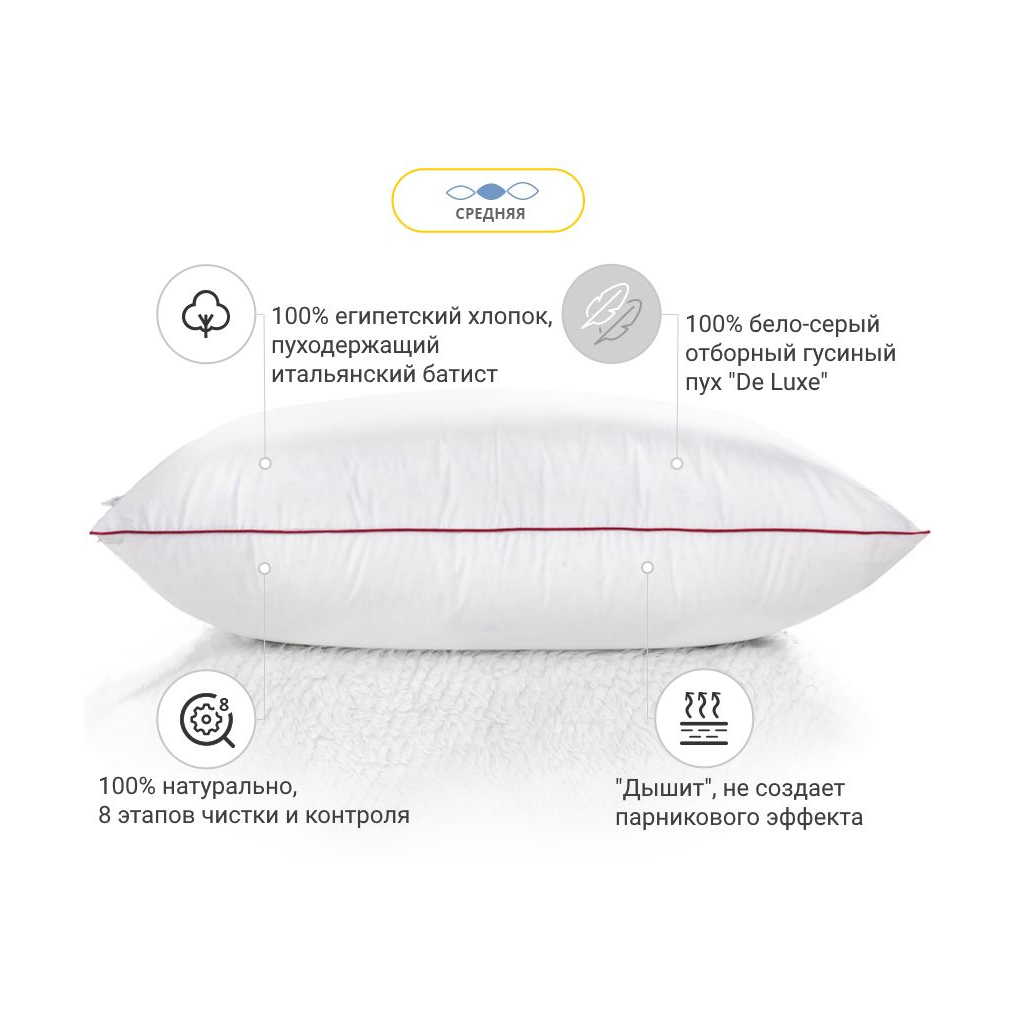 Подушка MirSon пухова Hand Made De Luxe 901 середня 40x60 (2200000555519) - зображення 2