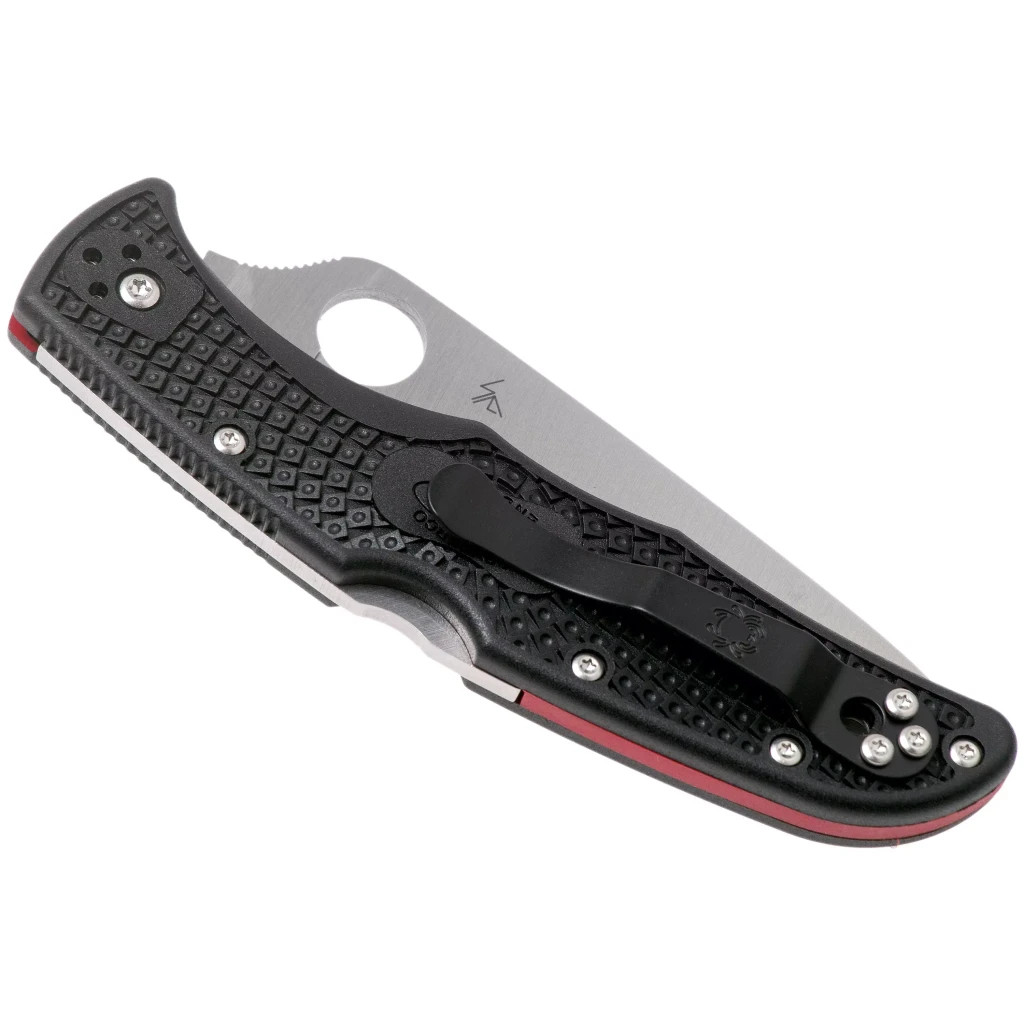 Ніж Spyderco Endura 4 Thin Red Line напівсеррейтор (C10FPSBKRD) - зображення 7